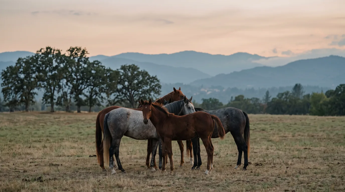 Chevaux en liberté, Écurie Julia Blondel, Rhône